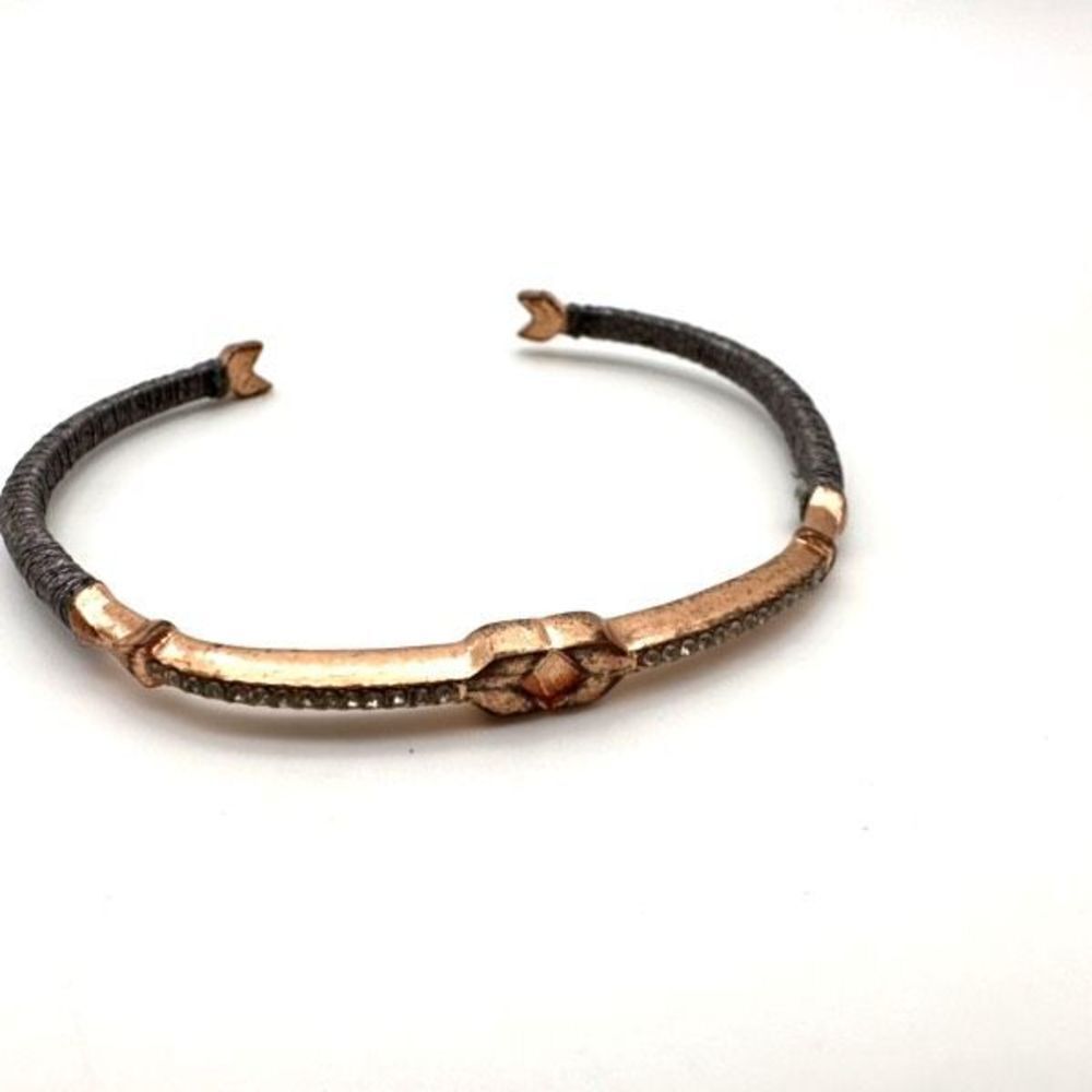 STELLA & DOT Resilience Cuff bracelet rose gold pave Bangle Vintage